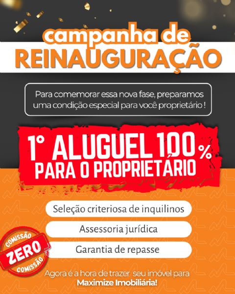1 ALUGUEL 100% PARA O PROPRIETRIO